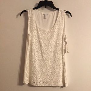 Charter club white sleeveless blouse